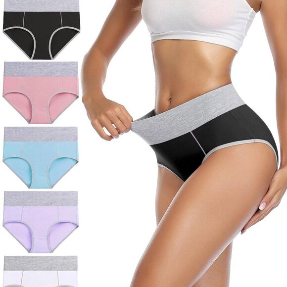 Amazon Other - Womens Underwear, Cotton Mid Waist No Muffin Top Full Coverage Brief 4XL